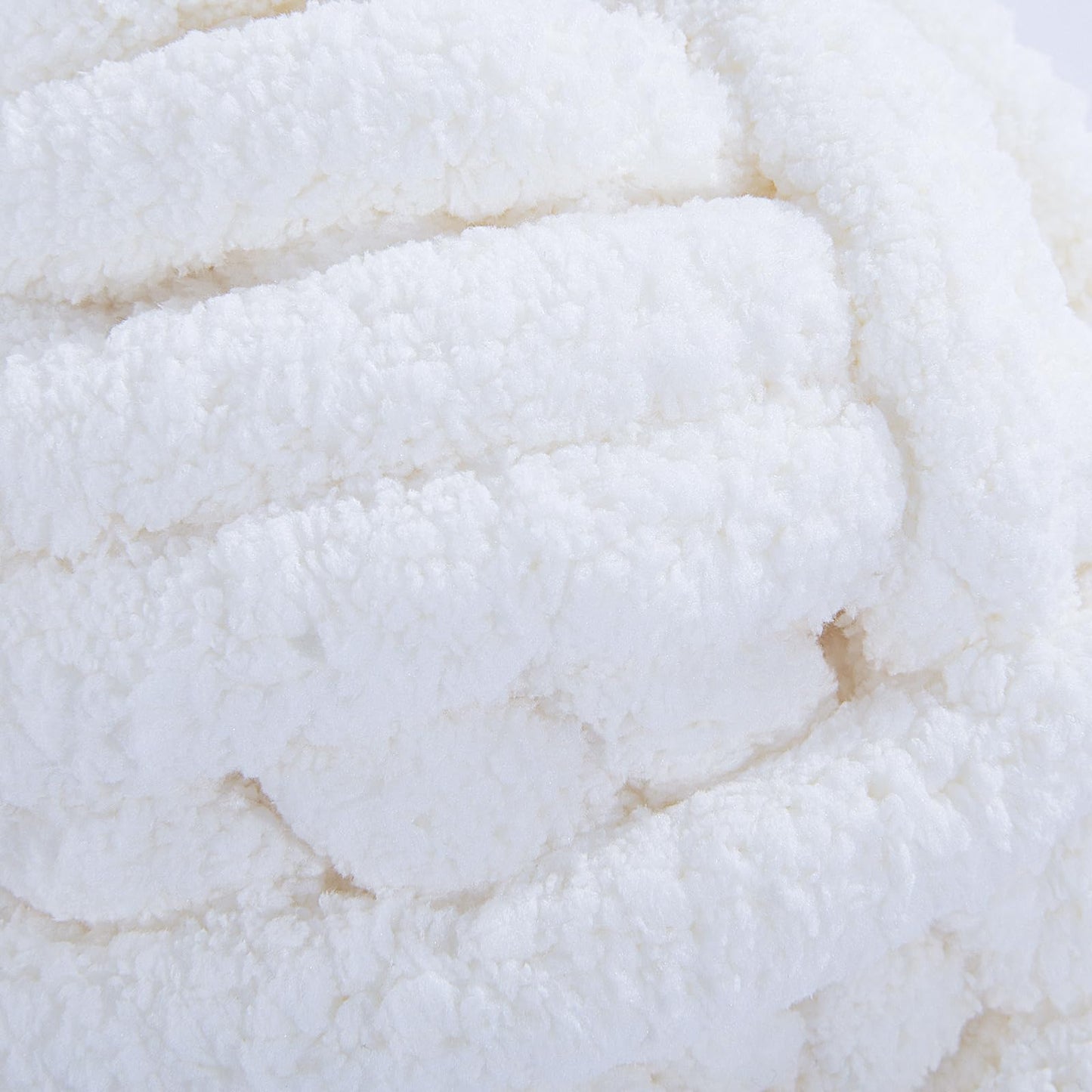 HOMBYS Pure White Chunky Chenille Yarn, 8 Skeins, 27 yd / 8 oz Each