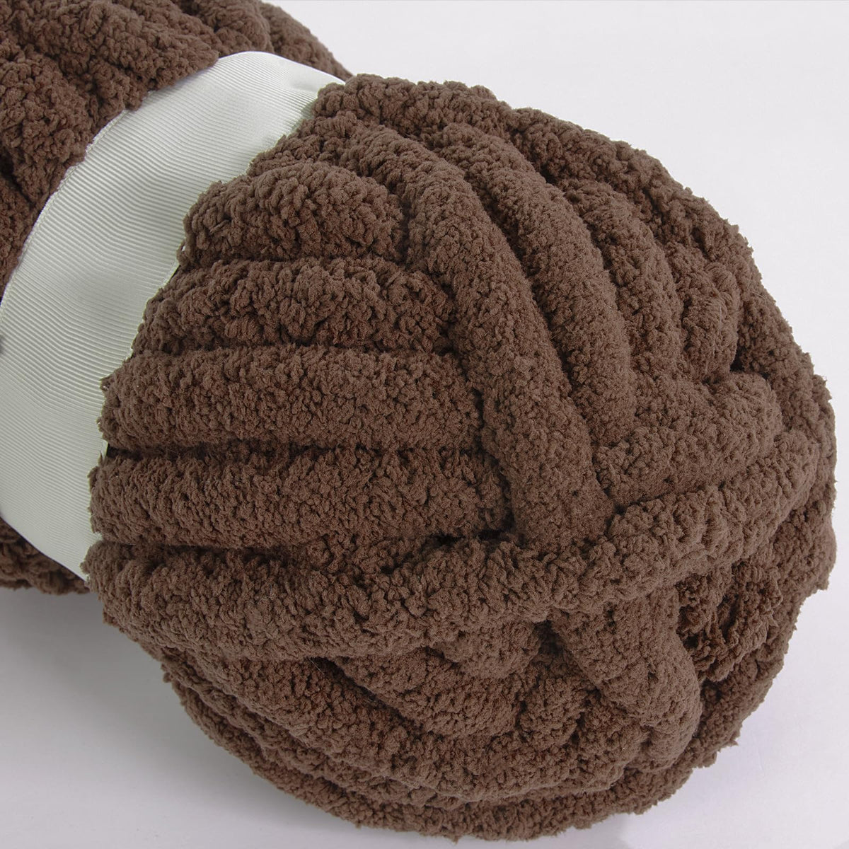 HOMBYS Dark Coffee Chunky Chenille Yarn, 8 Skeins, 27 yd / 8 oz Each