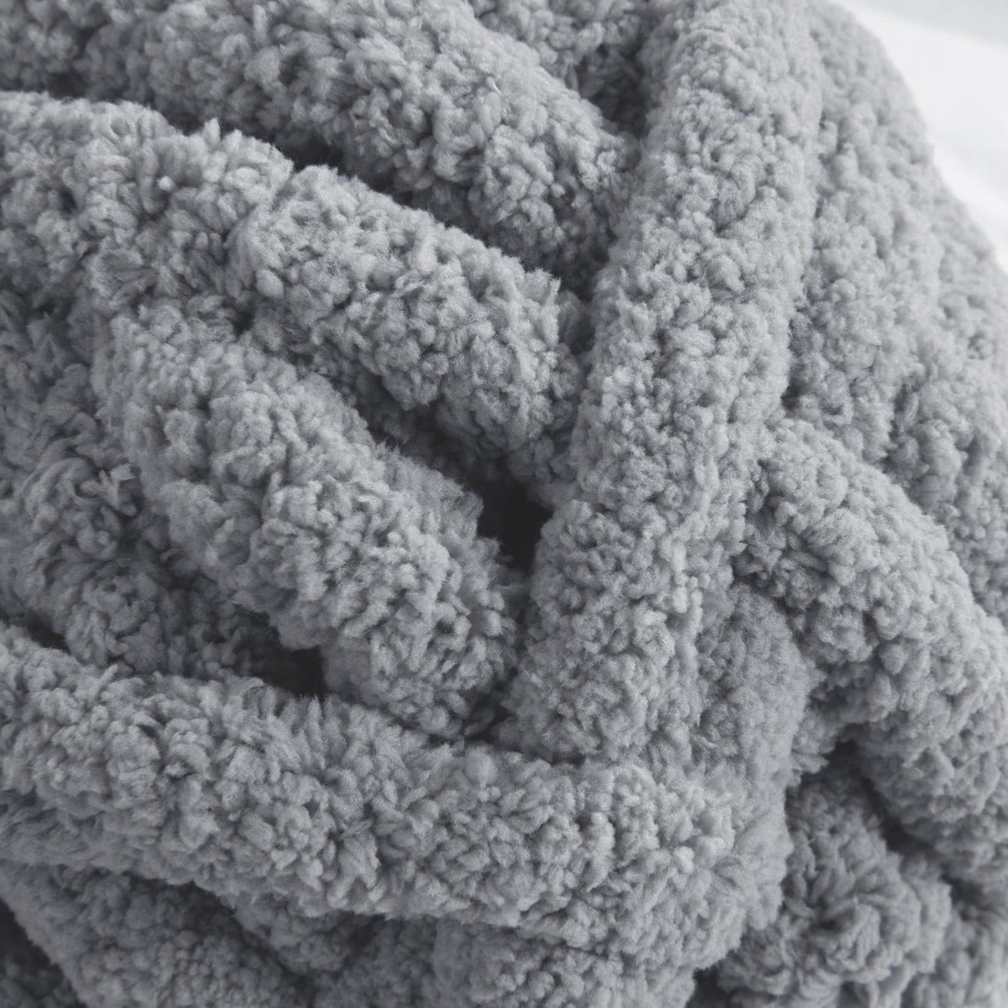 HOMBYS Light Grey Chunky Chenille Yarn, 8 Skeins, 27 yd / 8 oz Each