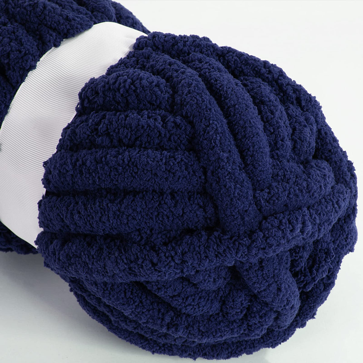 HOMBYS Navy Blue Chunky Chenille Yarn, 8 Skeins, 27 yd / 8 oz Each