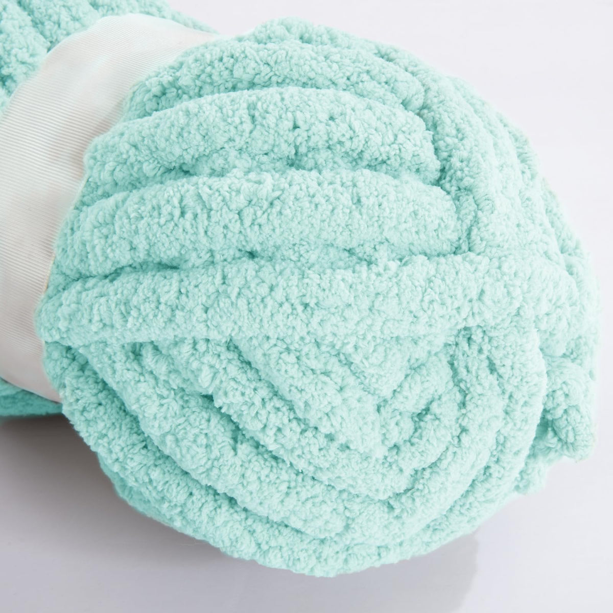 HOMBYS Light Blue Chunky Chenille Yarn, 8 Skeins, 27 yd / 8 oz Each