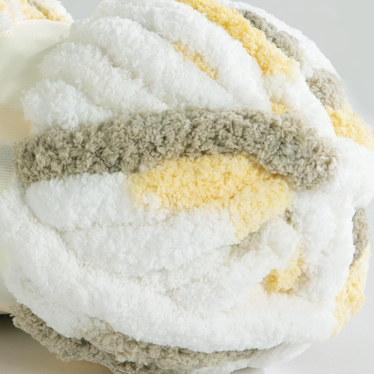 HOMBYS Yellow,grey,white Variegated Chunky Chenille Yarn, 8 Skeins, 26 yd / 7.5 oz Each
