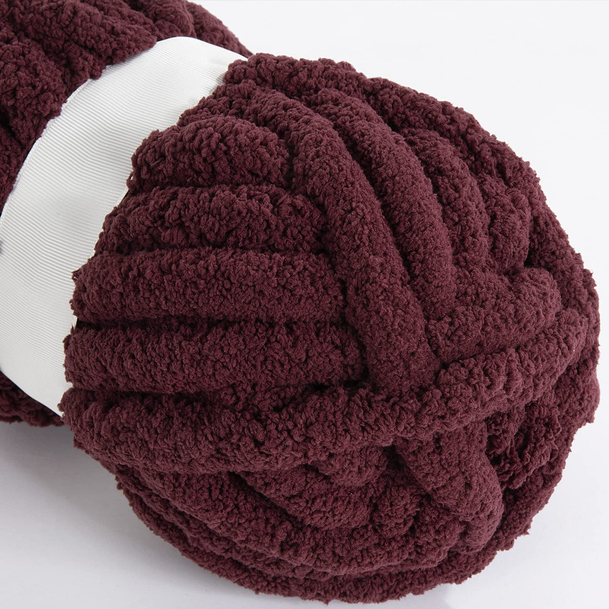 HOMBYS Wine Red Chunky Chenille Yarn, 8 Skeins, 27 yd / 8 oz Each