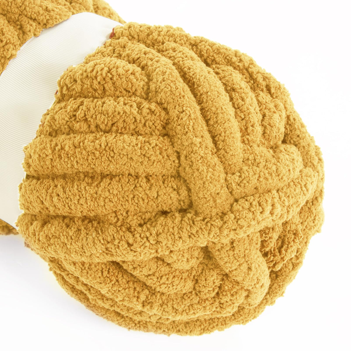 HOMBYS Mustard Yellow Chunky Chenille Yarn, 8 Skeins, 27 yd / 8 oz Each