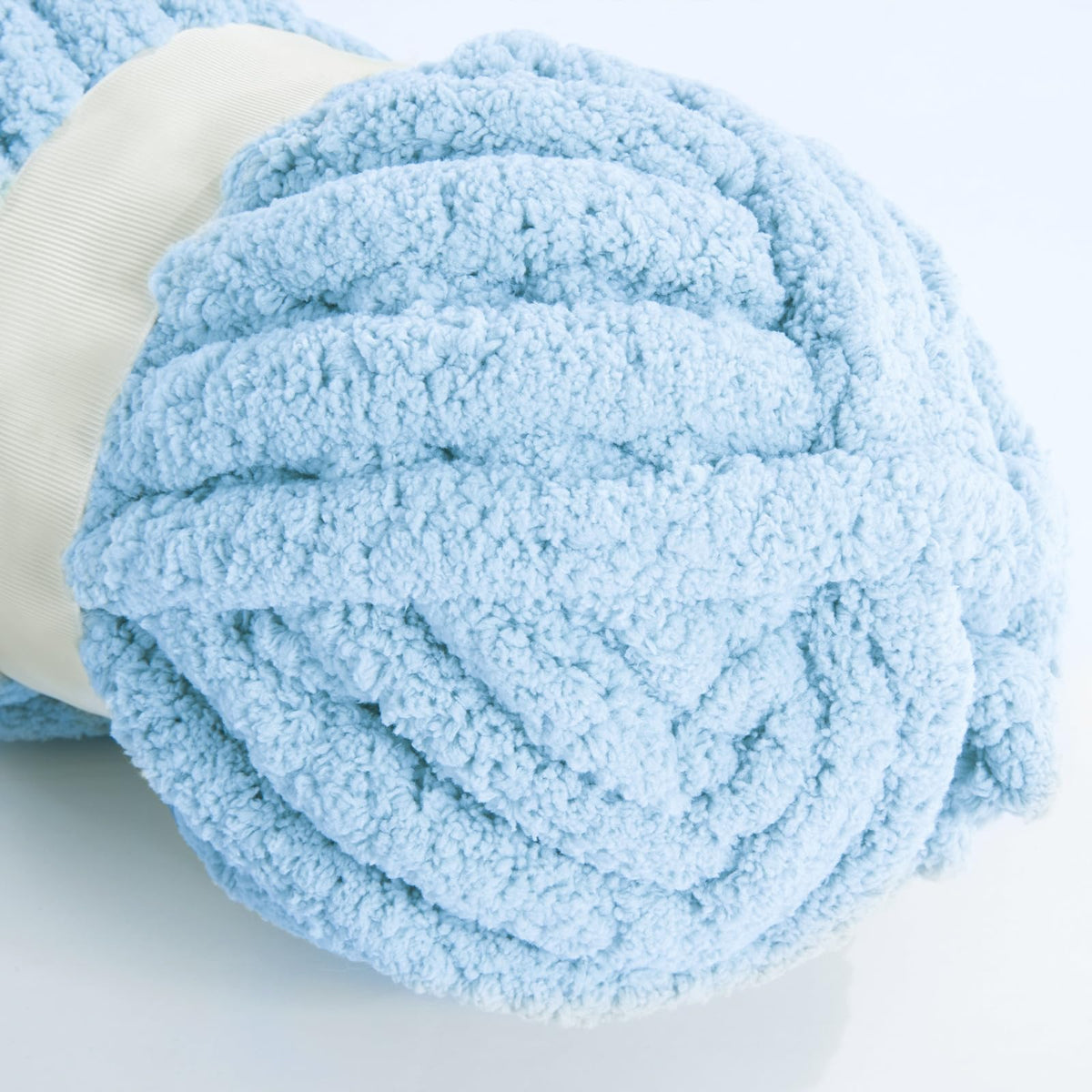 HOMBYS Sky blue Chunky Chenille Yarn, 8 Skeins, 27 yd / 8 oz Each