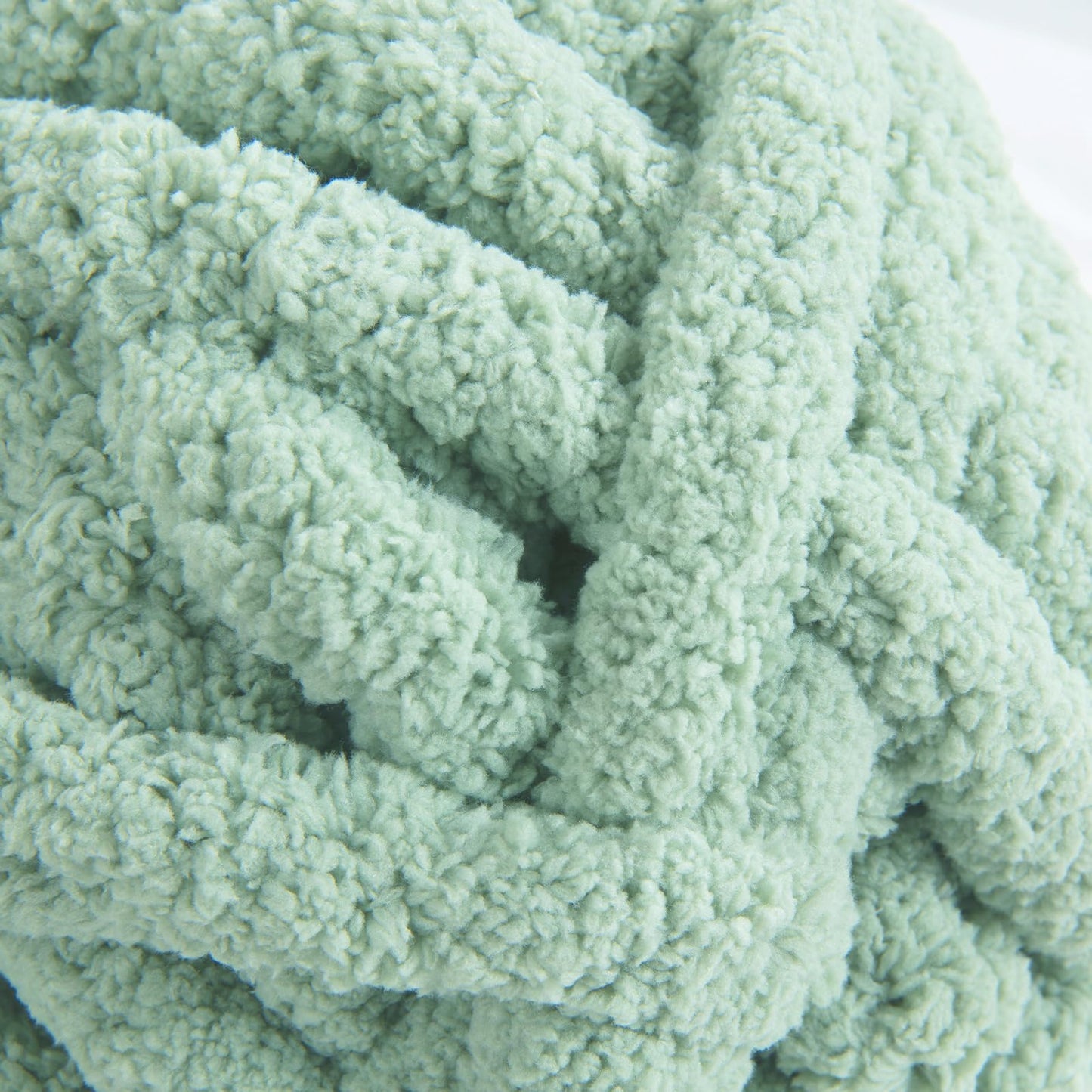 HOMBYS Mint Green Chunky Chenille Yarn, 8 Skeins, 27 yd / 8 oz Each