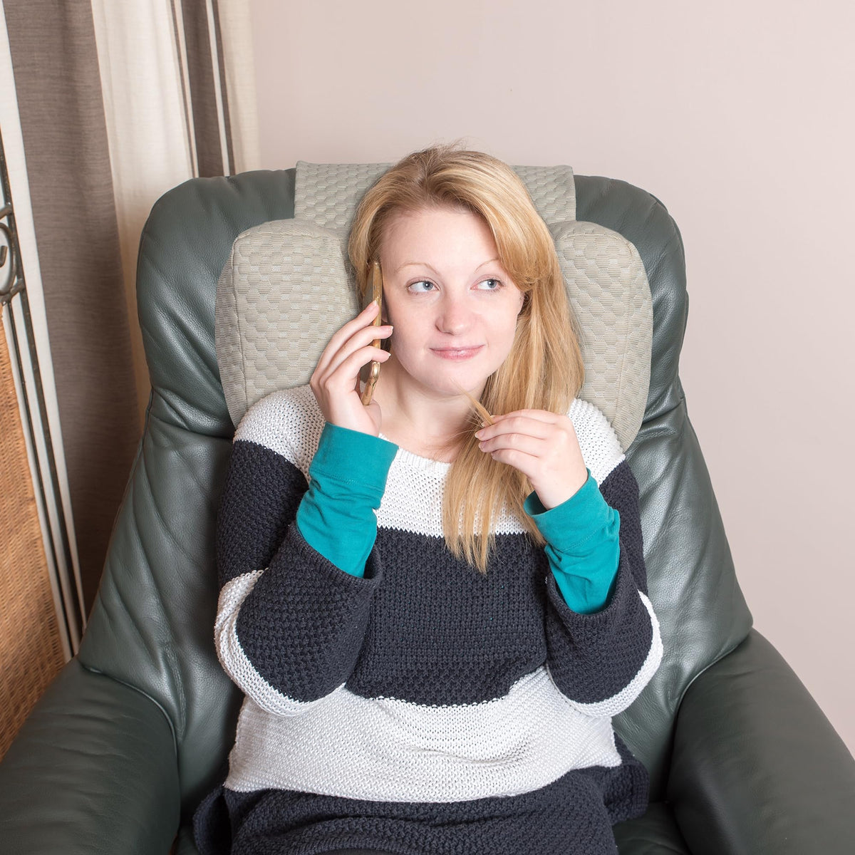 HOMBYS Neck Pillow for Recliners – Cervical Support Headrest Cushion with Pocket