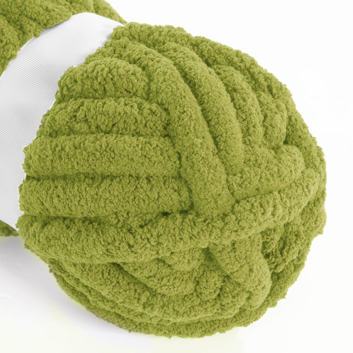 HOMBYS Olive Green Chunky Chenille Yarn, 8 Skeins, 27 yd / 8 oz Each