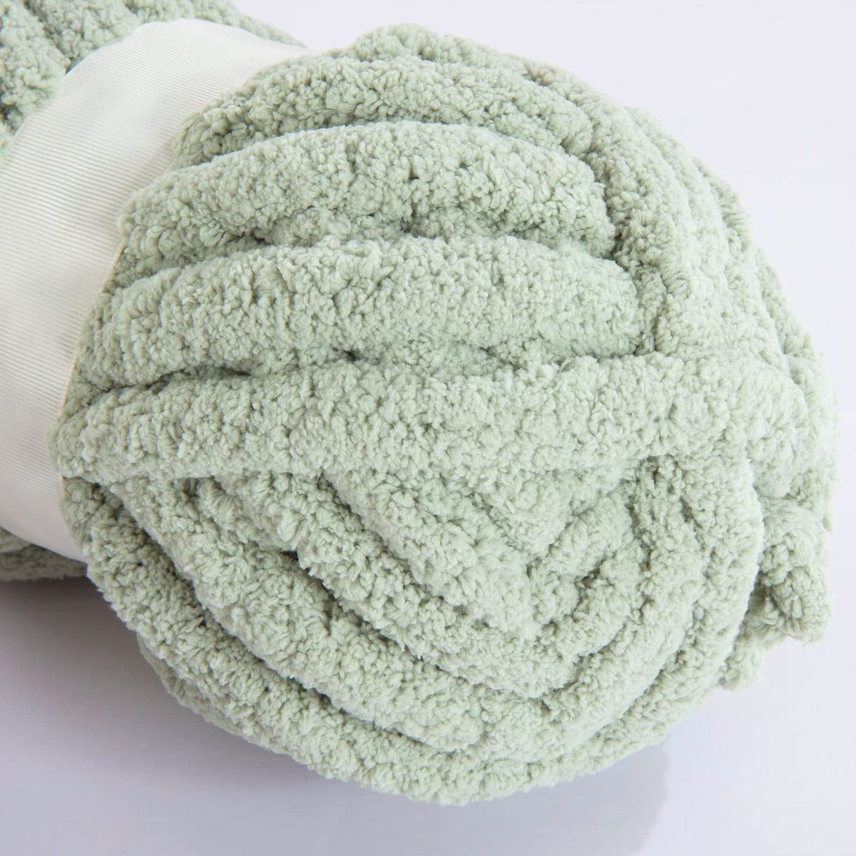 HOMBYS Sage Green Chunky Chenille Yarn, 8 Skeins, 27 yd / 8 oz Each