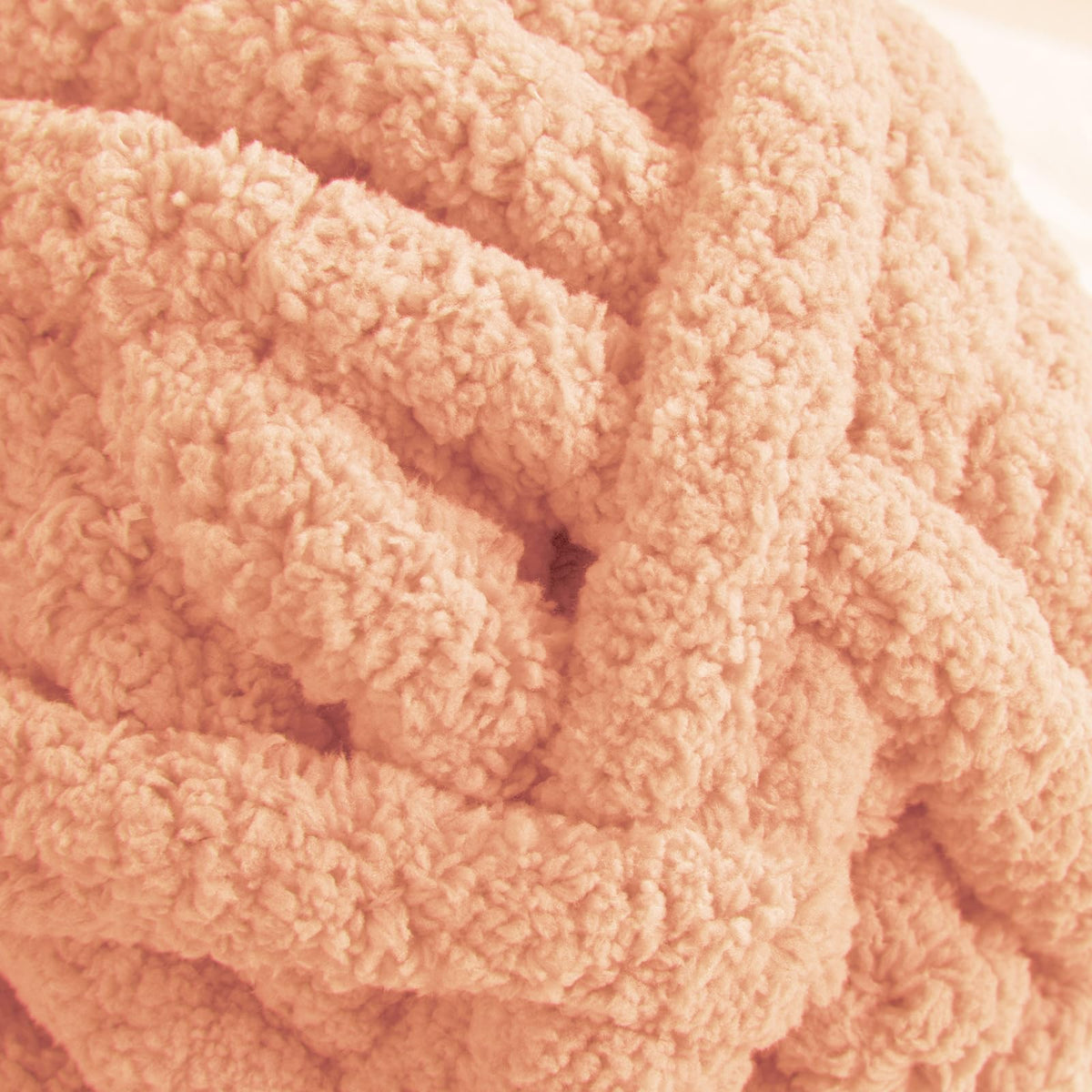 HOMBYS Apricot Pink Chunky Chenille Yarn, 8 Skeins, 27 yd / 8 oz Each