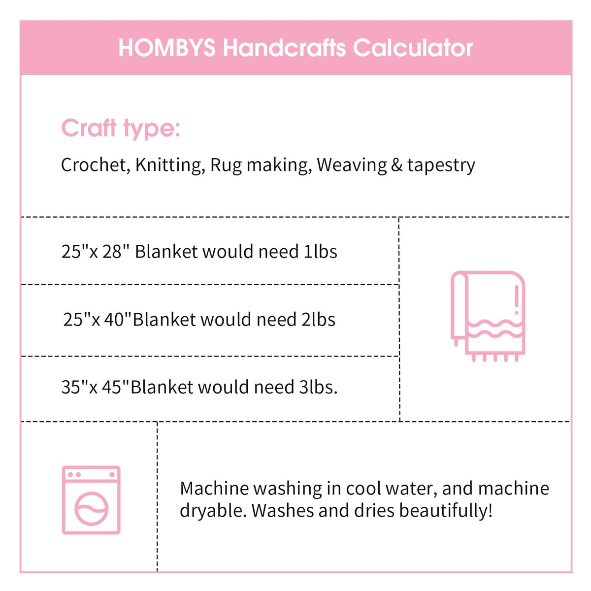 HOMBYS 4 Cream+ 4 Pink Chunky Chenille Yarn, 8 Skeins, 27 yd / 8 oz Each