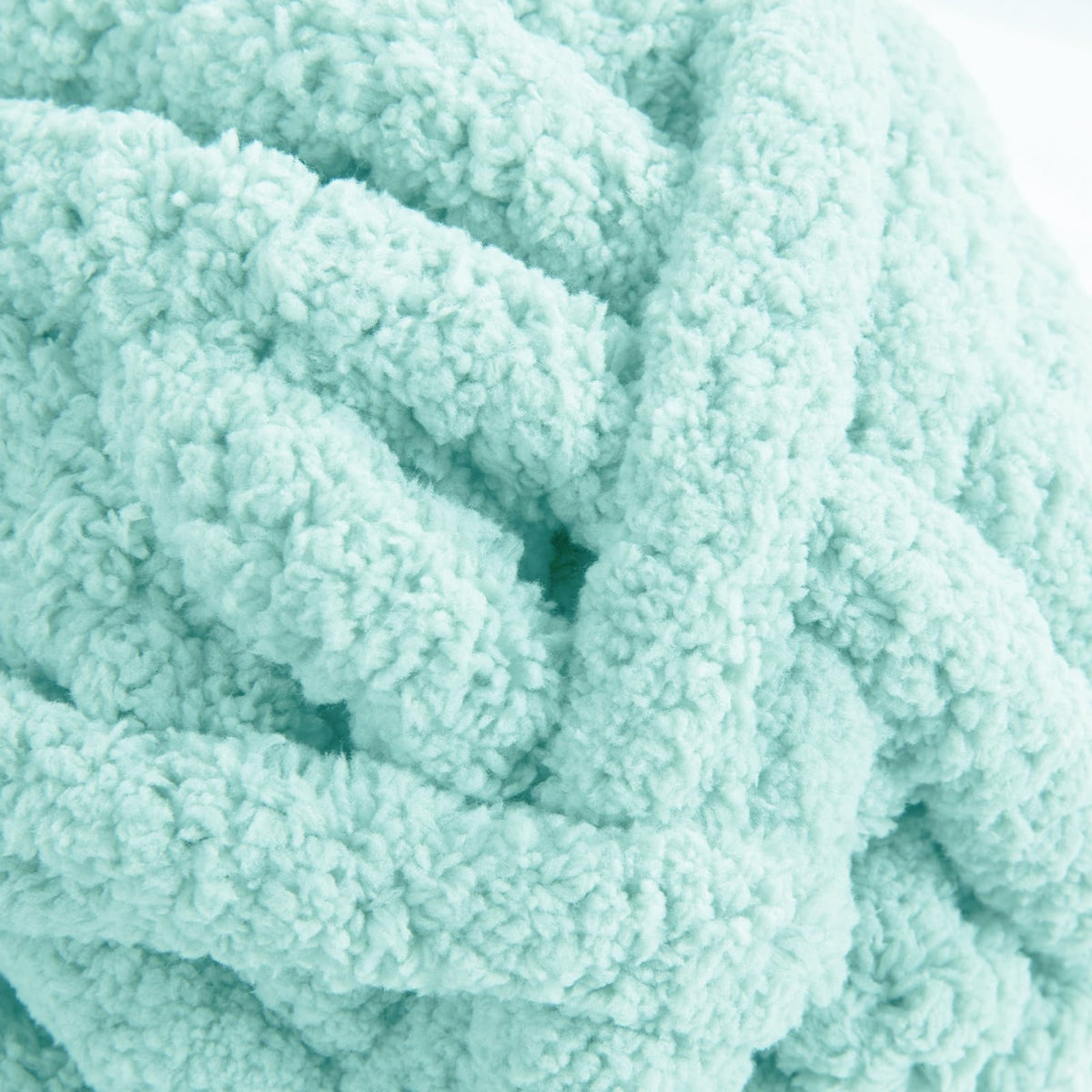HOMBYS Light Blue Chunky Chenille Yarn, 8 Skeins, 27 yd / 8 oz Each