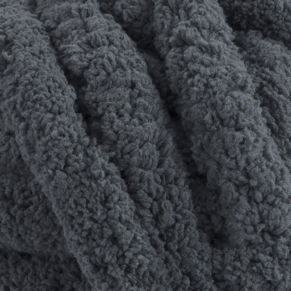 HOMBYS Charcoal Grey Chunky Chenille Yarn, 8 Skeins, 27 yd / 8 oz Each