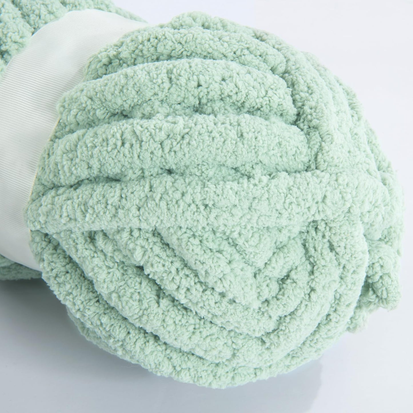 HOMBYS Mint Green Chunky Chenille Yarn, 8 Skeins, 27 yd / 8 oz Each