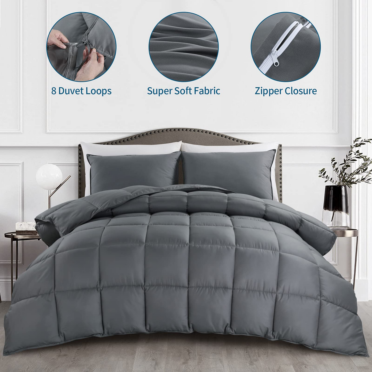 HOMBYS Oversized King Down Alternative Fluffy Comforter