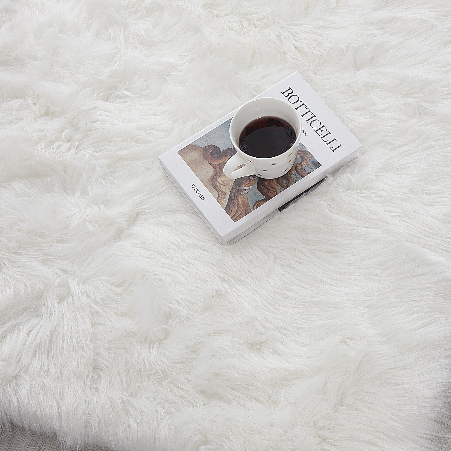 HOMBYS Oversized Faux Fur Area Rug for Living Room Bedroom, Soft & Fluffy White Faux Sheepskin Carpet for Bedside