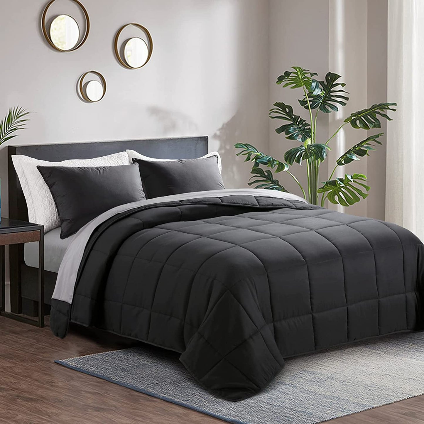 HOMBYS Oversized King Comforter 120x120 Lightweight Down Alternative Comforter for All Season,White Quilted Duvet Insert with 8 Corner Tabs Microfiber Comforter