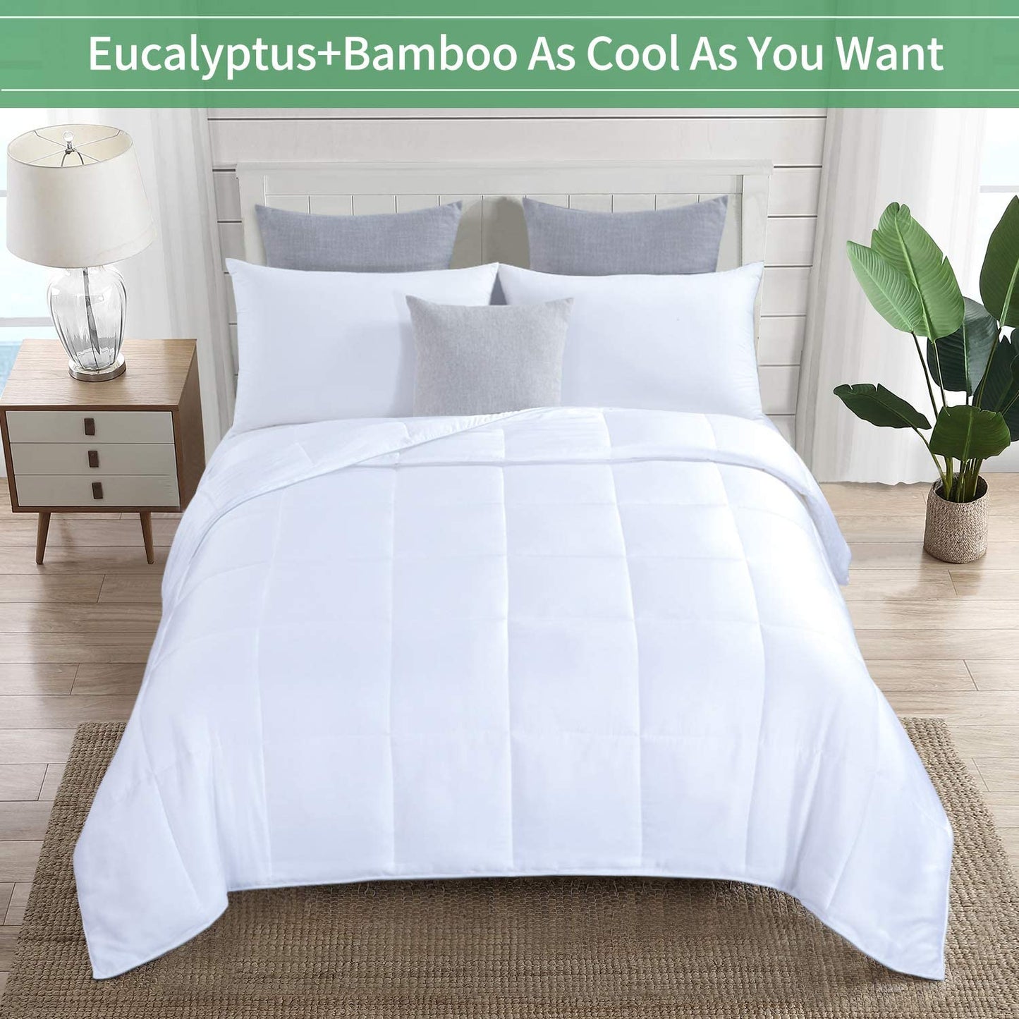 HOMBYS Lightweight Cooling Eucalyptus, Viscose Made from Bamboo Fill Tencel Comforter, 100% Lyocell Shell, Silky Summer Comforter Duvet Insert ,for Night Sweats Hot Sleepers