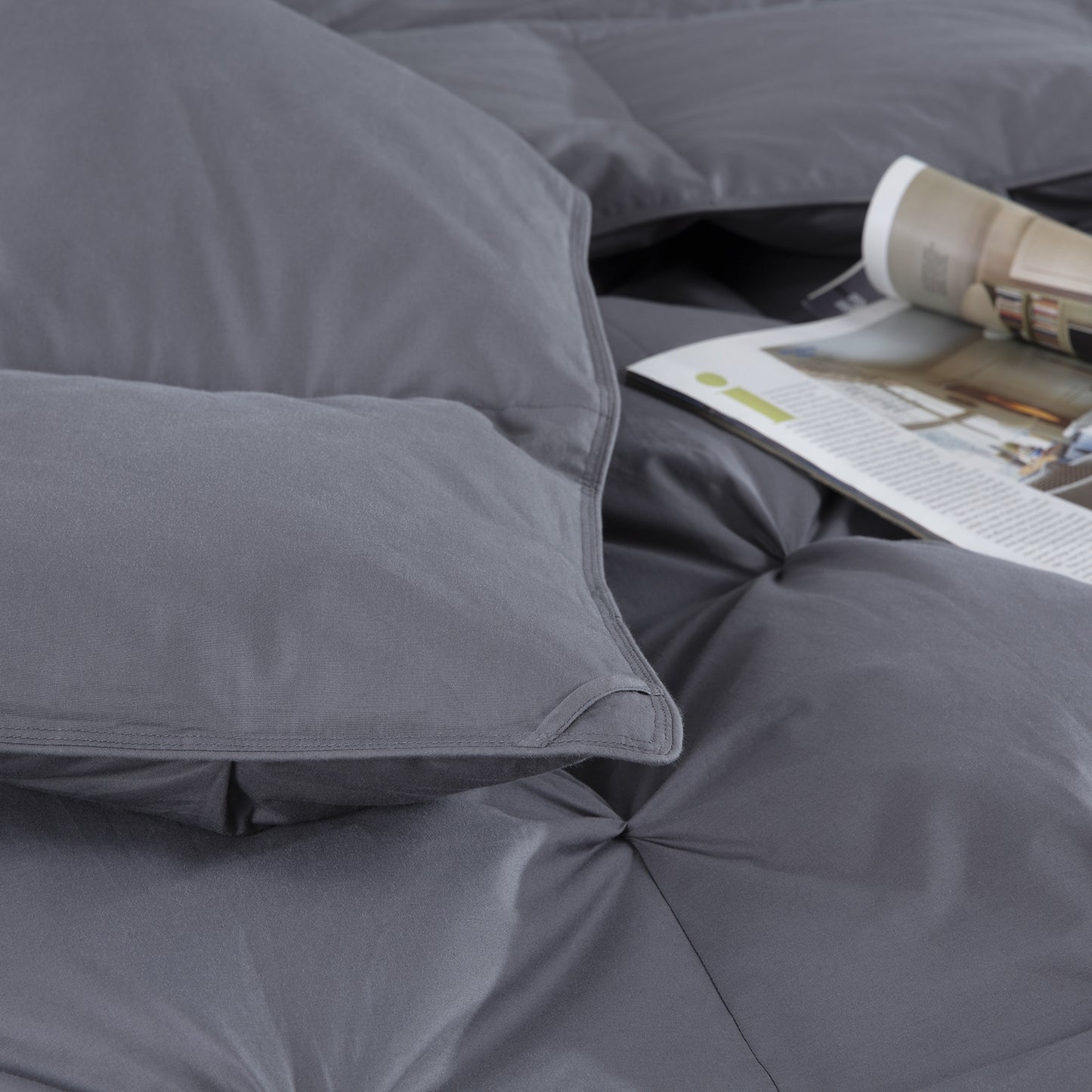 HOMBYS Oversized King Feather and Down Comforter, Pinch Pleat California King Duvet Insert